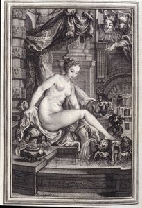 Le Roi Candaule et le maître en droit dans « Contes et nouvelles en vers » par Jean de La Fontaine. 1762. - Unknown artist