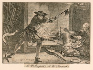 "Le Villageois et le Serpent" des Fables de La Fontaine - Unknown artist
