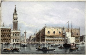 Le mole vu du canal - dans "Album des principales vues de Venise", ill. par Marco Moro, éd. Gio Brizeghel, v.1840 - Unknown artist