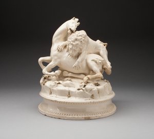 Lion attaquant un cheval - Unknown artist