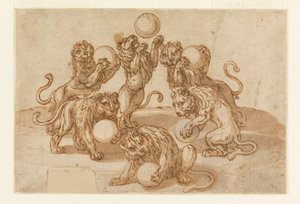 Lions jonglant avec les boules des Médicis