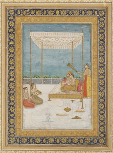 Amoureux sur une Terrasse, avec un Serviteur et des Musiciens - Unknown artist