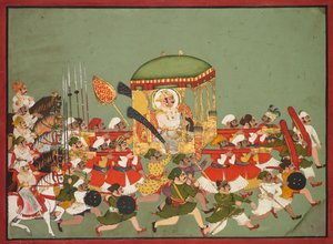 Maharao Chattar Sal (règne 1758-1764) de Kota dans un palanquin - Unknown artist