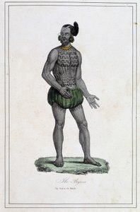 Homme des îles Byron avec tatouages (Polynésie) - dans « Les différents peuples de la terre » par Abbé Paul Jonhanneaud, Librairie des Bons livres - Unknown artist