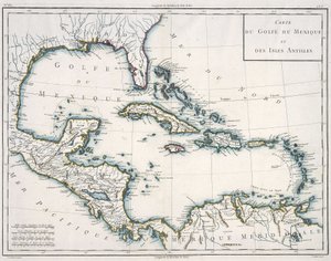 Carte du golfe du Mexique et des Caraïbes