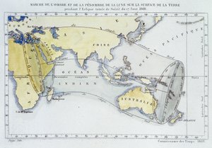 Carte, publiée par le Bureau des Longitudes, montrant la marche de l