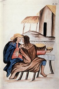 Arrangement de mariage entre Indiens, du livre "Trujillo del Peru" ou "Códice Martínez Compañón", par Baltazar Martinez Compañón y Bujanda, évêque de Trujillo (1782-1785) - Unknown artist