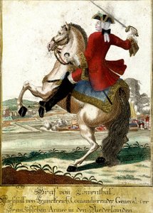 Maréchal Loewendahl (1700-1755) à la bataille de Fontenoy, Belgique
