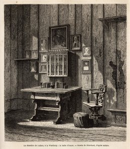 La chambre de Martin Luther (1483-1546) à Wartburg où il s