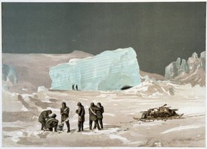 Hommes et traîneau sur la glace - dans « Les rives de la mer polaire, récit d