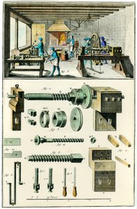 Fabrication de métal, le moulin de coupe (tailleur). Planche illustrée de "L