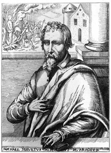 Michel Servet (Michel de Villanueva) (1511-1553), médecin et théologien espagnol. Gravure - Unknown artist