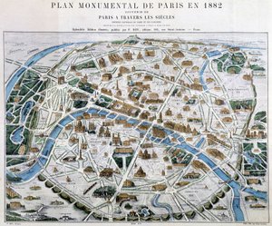 Plan monumental de Paris en 1882