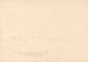 Paysage montagneux et lac - Unknown artist