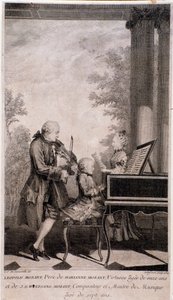 La famille Mozart en tournée (gravure, après 1777) - Unknown artist
