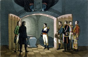 Napoléon Bonaparte devant la tombe de Frédéric II de Prusse - Unknown artist
