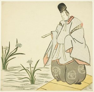 Narihira au pont Yatsuhashi