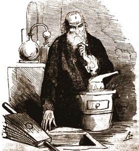 Nicolas Flamel (1330 - 1418) dans son laboratoire - Unknown artist