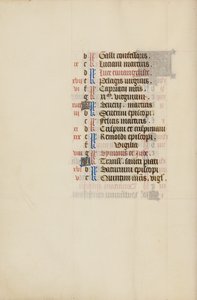 Page du calendrier d