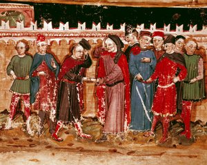 Fonctionnaires de la gabelle Miniature du manuscrit (Ms. H V-5) « Codex de Privileges » - Unknown artist