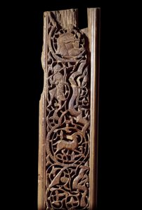 Art oriental : panneau de bois sculpté. 13e siècle. Détail. Paris, Musée du Louvre - Unknown artist