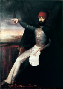 Empire ottoman : Portrait du sultan Mahmud II. Représentation anonyme à l