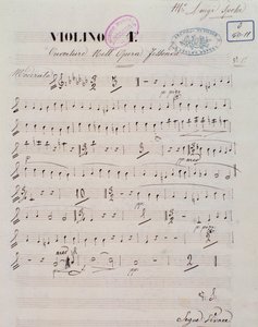 Page de la partition pour premier violon dans l