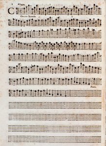 Page de la partition musicale de "Concerti a cinque, Op. 5" de Tomaso Albinoni - Unknown artist