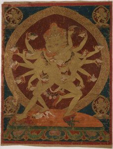 Bannière peinte (Thangka) de la tête de mort portant (Kapâladhara) Hevajra - Unknown artist