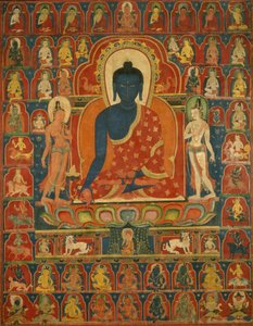 Bannière peinte (Thangka) avec le Bouddha de la médecine (Bhaishajyaguru) - Unknown artist