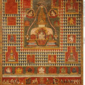 Bannière peinte (paubha) de la déesse Ushnishavijaya à l