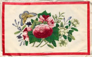 Peinture neuf du livre illustré de fleurs et de papillons - Unknown artist