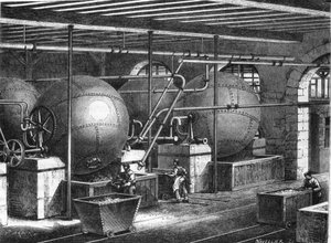 Fabrication de papier au 19ème siècle.