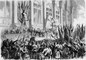 Paris, La Commune : Proclamation des résultats du référendum du 26 mars 1871 sur la Place de l