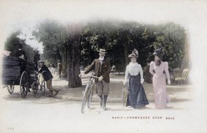 Paris, promenade sous bois - carte postale, fin 19e siècle - Unknown artist