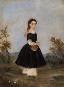 Jeune paysanne dans un paysage - Unknown artist