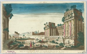 Peep-show, Balbec Pl. 4, Ruines du Grand Temple de Balbec sur lesquelles les Turcs ont élevé des tours - Unknown artist
