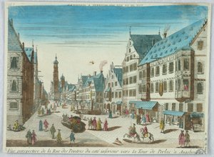 Peep-show, Vue Perspective de la Rue des Peintres du Côté Inférieur Vers la Tour de Perlac à Augsbourg - Unknown artist