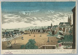 Peep-show, Vue Perspective de la Ville de Bâle en Suisse du Côté du Faubourg de Saint Alban, No. 33 - Unknown artist