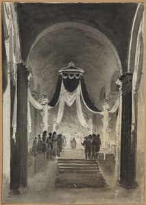 Décoration de la cathédrale Pierre et Paul pour la cérémonie funéraire de Pierre III et Catherine II