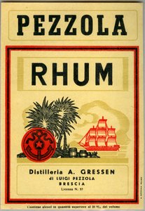 Publicité pour le rhum Pezzola (Chromolithographie fin 19ème siècle) - Unknown artist