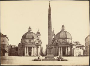 Piazza del Popolo vue de la porte (Rome) - Unknown artist