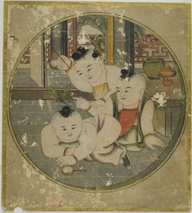 Image de la mante et des trois enfants 蟷螂三童図 (Tourou sandou zu)