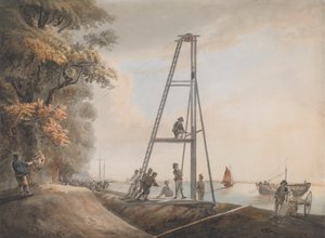 Enfoncement de pieux sur les rives de la Tamise - Unknown artist