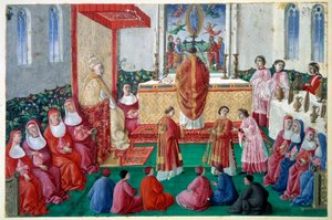 Le pape Sixte IV assiste à la messe dans la chapelle Sixtine au Vatican - Unknown artist