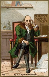 Portrait de Benjamin Franklin (1706 - 1790), homme politique américain, mémorialiste, pamphlétaire et physicien. - Unknown artist