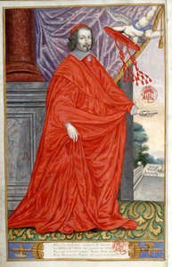 Portrait du cardinal Jules Mazarin. Portrait peint sur vélin dans Jean Puget de La Serre, Panégyrique des hommes illustres de notre temps. 1655 - Unknown artist