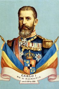 Portrait de Charles I (Carol I) (1839-1914), roi de Roumanie. Chromolithographie du XIXe siècle - Unknown artist