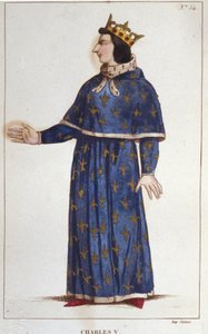 Portrait de Charles V le Sage (1338 - 1380). Gravure de 1830 - Unknown artist