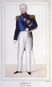 Portrait de Charles X, roi de France (1757 - 1836) gravure de 1830 - Unknown artist